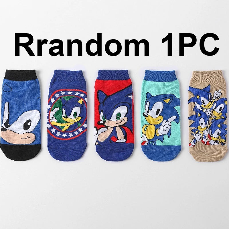 New 5pcs Sonics Socks Baby Boys Cartoon Cotton Hosiery Anime Mesh Boat Socks Spring Summer Thin Socks Children Birthday Gifts