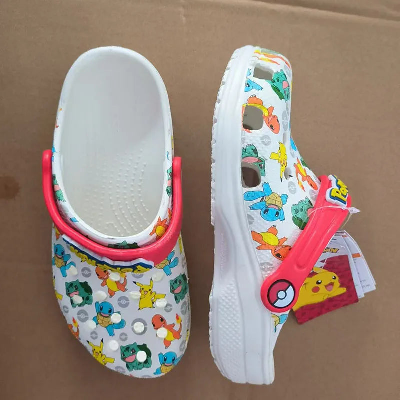 Pokemon Hole Sandals Pikachu Kawaii Squirtle Charmander Slippers Sandals Eva Anime Home Beach Shoes Summer Slippers Kids Gifts