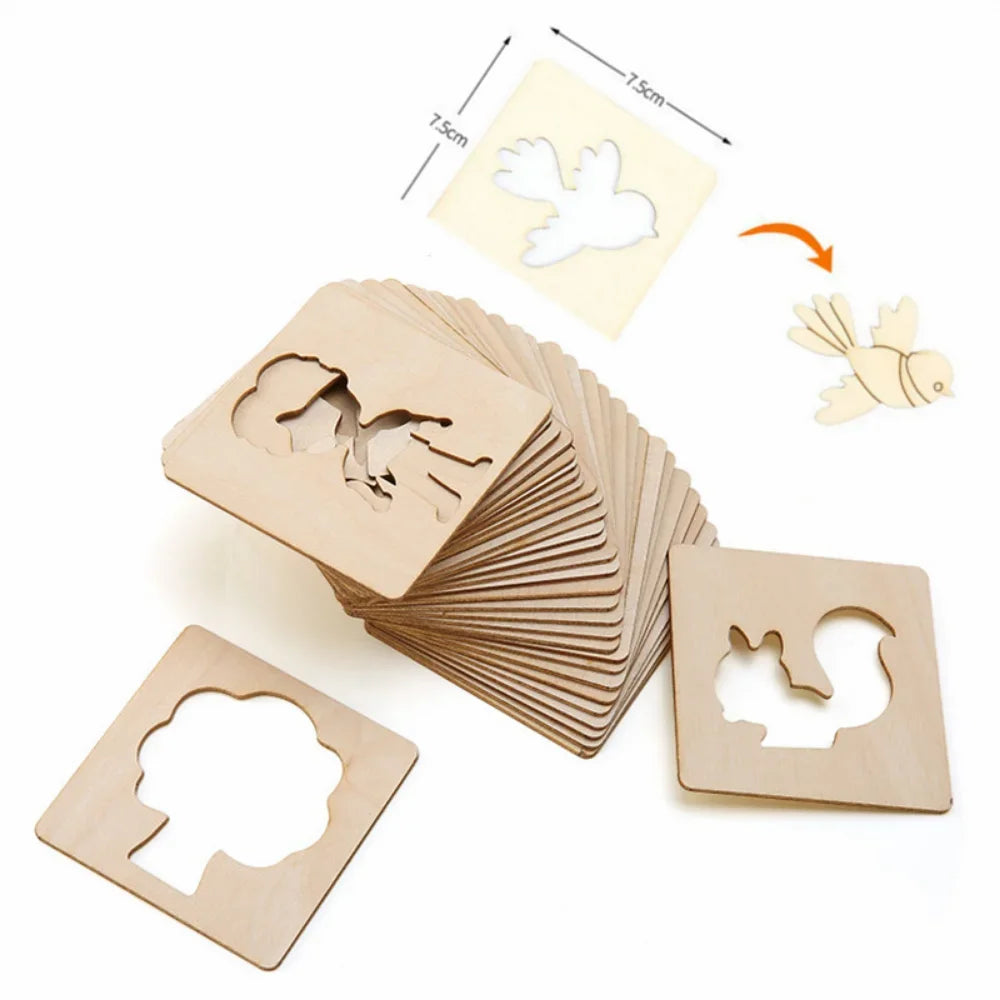 Set di 20 Pezzi - Giocattoli da Disegno in Legno per Bambini 🎨✨