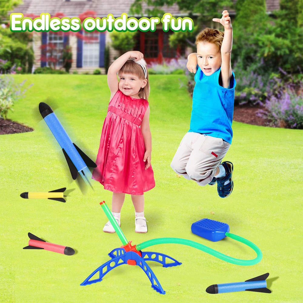Giocattolo Kid Air Rocket con Lancia a Pedale per Bambini - Gioco Sportivo da Esterno