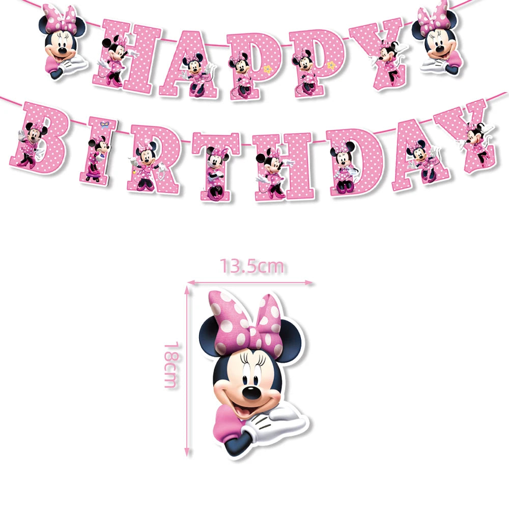 🎀 Decorazioni per Festa di Compleanno Minnie Mouse – Kit Tavola Usa e Getta per Bambine 🎀