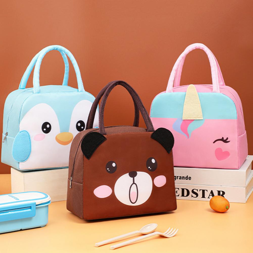Borsa per il Pranzo Carina con Motivo Cartoon - Borsa Termica Insulata per Bambini