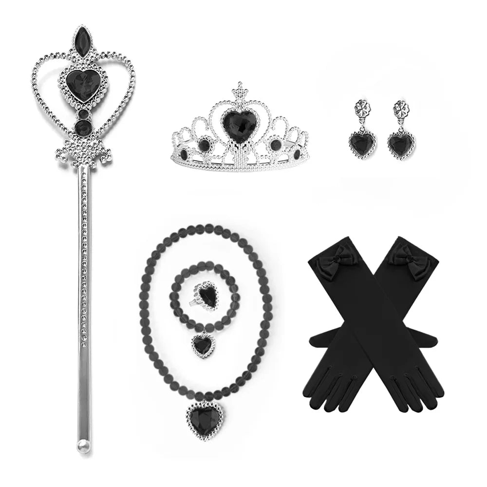 Costume da Cosplay di Vampira per Bambina 2024 - Abito da Halloween per Bambine, Sposa Fantasma Gotica, Outfit da Carnevale in Nero e Rosso
