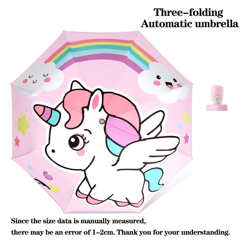 🦖🚀🦄 Ombrello Automatico con Dinosauri, Astronauti e Unicorni – Magia sotto Pioggia e Sole! ☀️☔