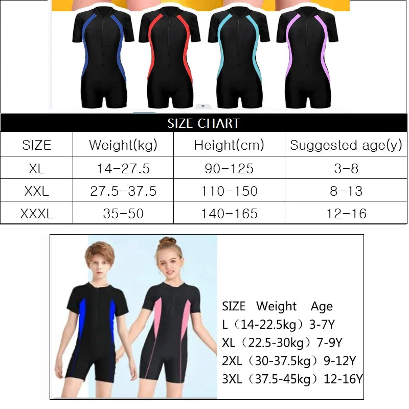 Costume da Bagno Unico per Bambini - Protezione Solare con Zip ☀️🌊