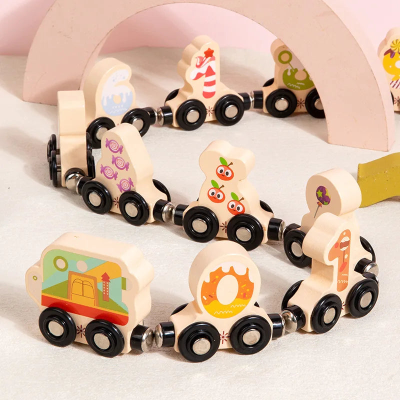 🚂 Treno Magnetico Montessori in Legno – Gioco Educativo per Piccoli Esploratori! 🎨🔢