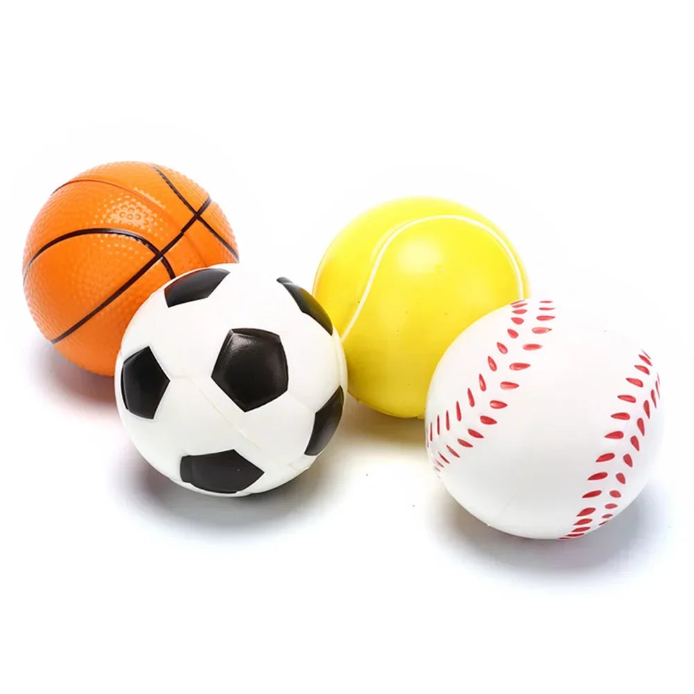 Mini Palloni Antistress – Calcio, Basket, Baseball e Tennis in Gomma Schiuma per Esercizi Manuali