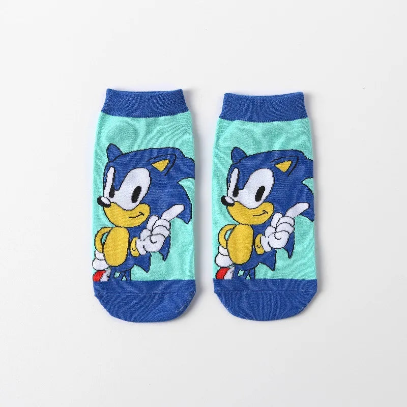 New 5pcs Sonics Socks Baby Boys Cartoon Cotton Hosiery Anime Mesh Boat Socks Spring Summer Thin Socks Children Birthday Gifts