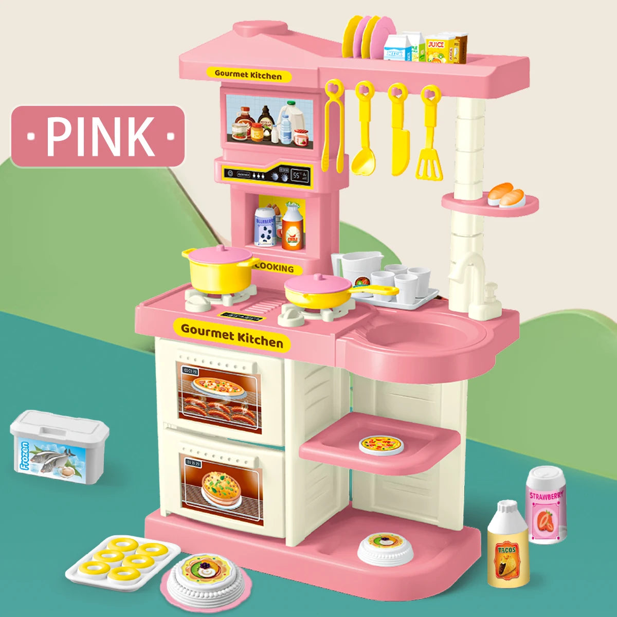 Set di Accessori da Cucina per Bambini – Gioco da Cucina con Cibo, Padelle, Latti e Forchette! 🍳🥖