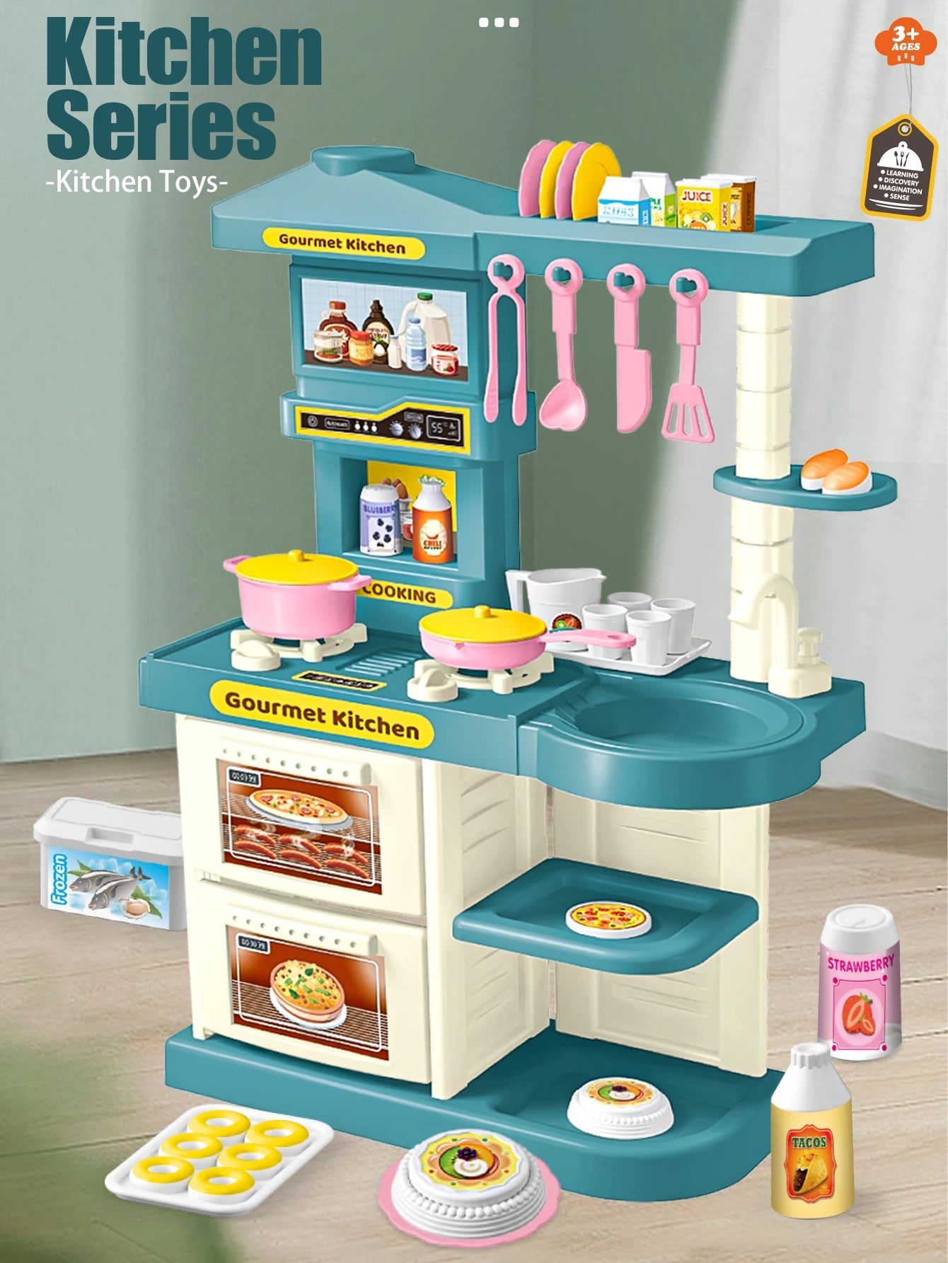 Set di Accessori da Cucina per Bambini – Gioco da Cucina con Cibo, Padelle, Latti e Forchette! 🍳🥖