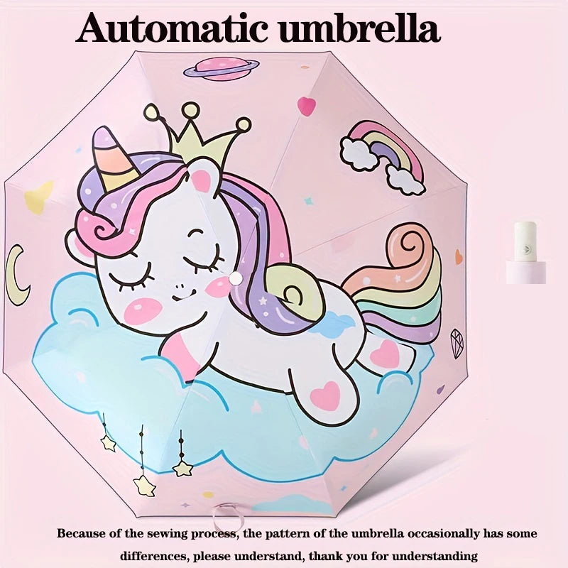 🦖🚀🦄 Ombrello Automatico con Dinosauri, Astronauti e Unicorni – Magia sotto Pioggia e Sole! ☀️☔