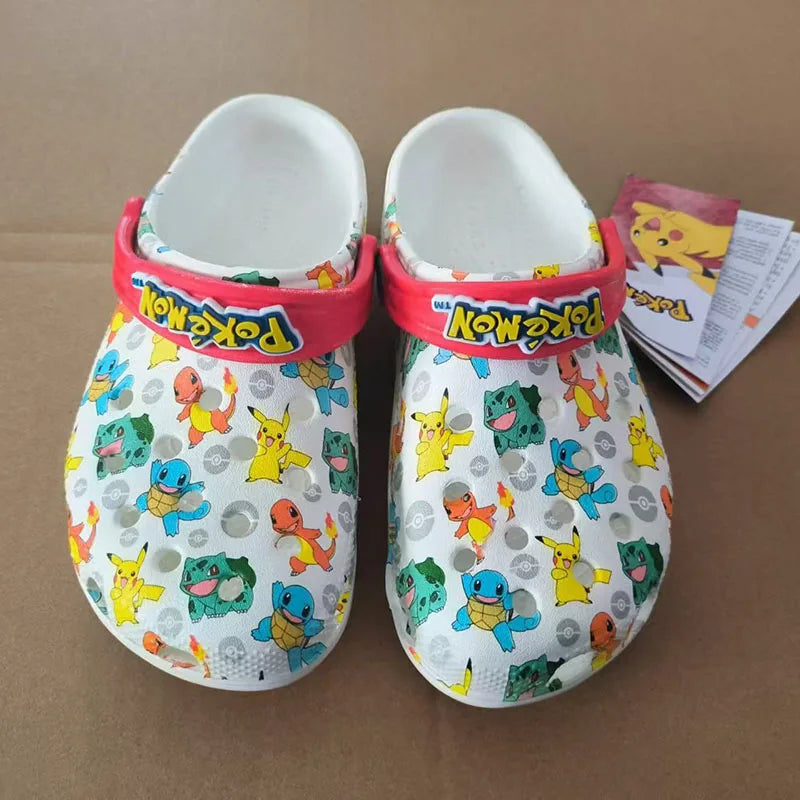 Pokemon Hole Sandals Pikachu Kawaii Squirtle Charmander Slippers Sandals Eva Anime Home Beach Shoes Summer Slippers Kids Gifts