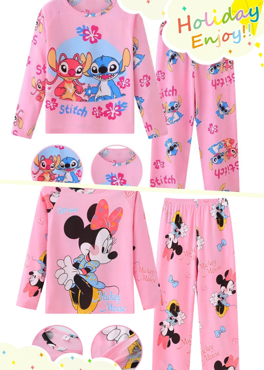 🌙🎀 Pigiama Bambina Disney – Elsa, Minnie &amp; Sirenetta per Sogni da Favola! 🧜♀️❄️