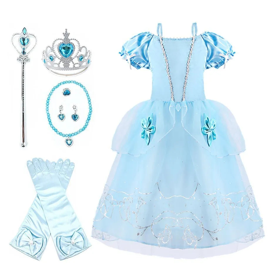 Abito da principessa ispirato ai personaggi di Rapunzel, Cenerentola e Belle