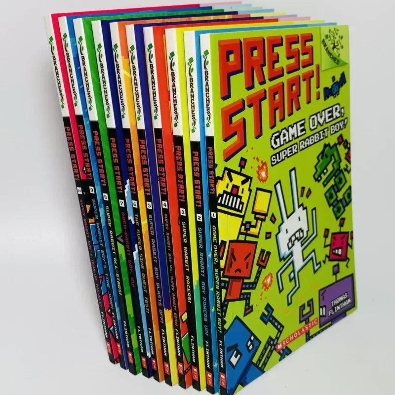 📚 Set di 14 Libri – Press Start! Super Rabbit Boy 🐰🎮