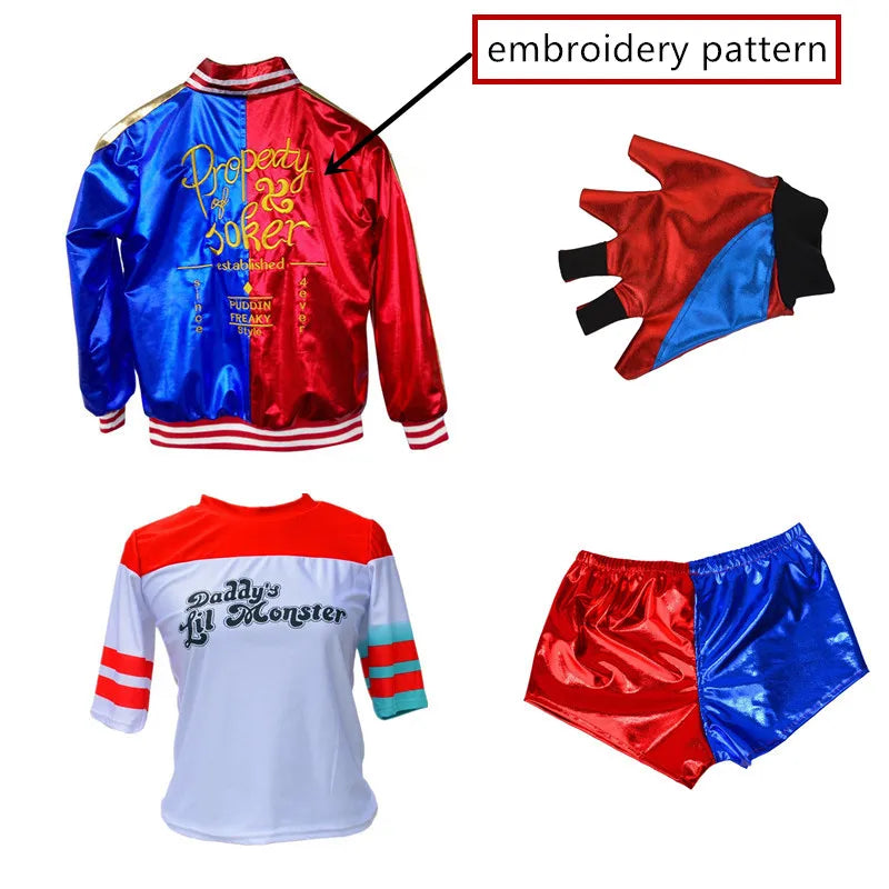 Costume Cosplay Harley Quinn per Halloween - Set Completo per Bambini e Adulti
