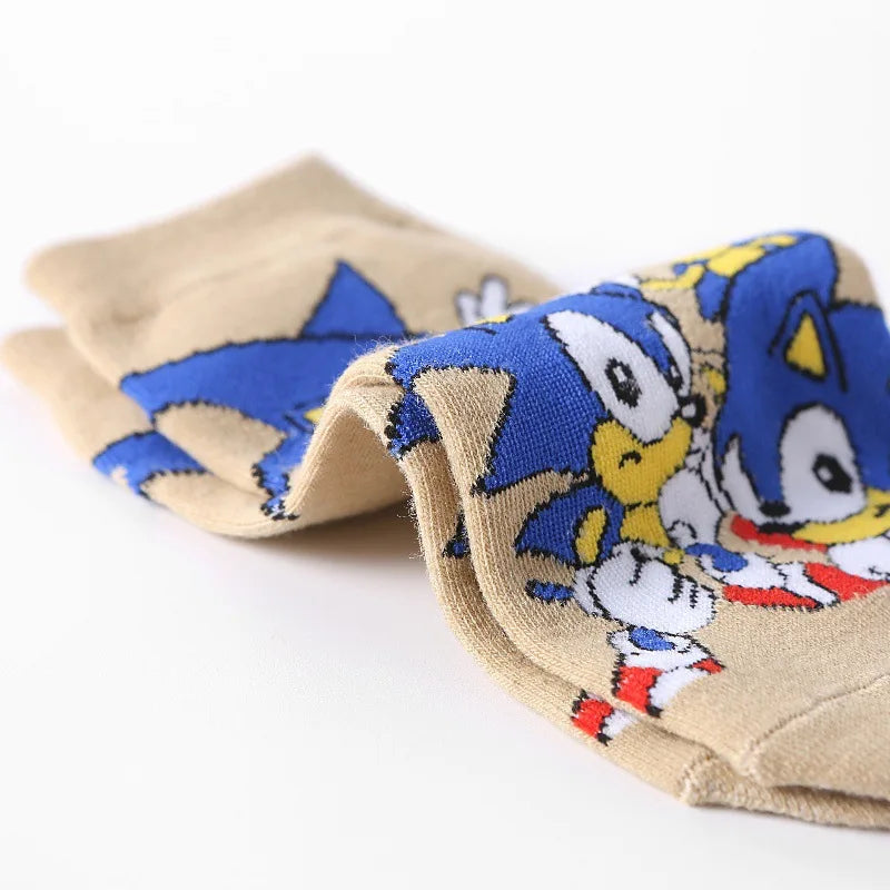 New 5pcs Sonics Socks Baby Boys Cartoon Cotton Hosiery Anime Mesh Boat Socks Spring Summer Thin Socks Children Birthday Gifts