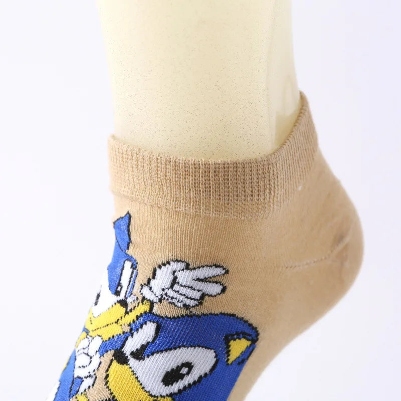 New 5pcs Sonics Socks Baby Boys Cartoon Cotton Hosiery Anime Mesh Boat Socks Spring Summer Thin Socks Children Birthday Gifts