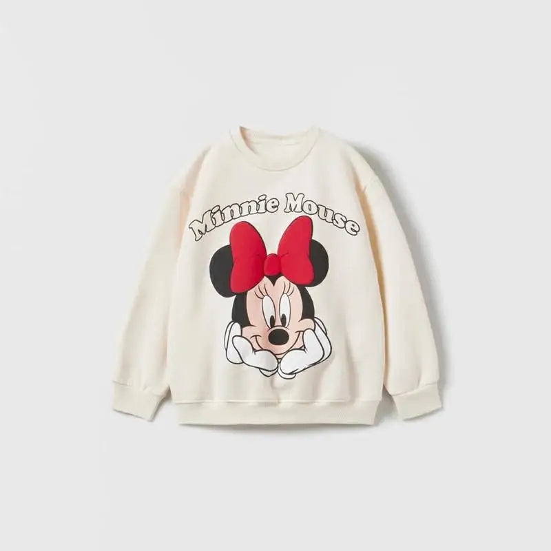 👶🎀 Completo Bimba Minnie Mouse – Felpa + Pantaloni – Outfit Primaverile/Autunnale Disney 🎀👶