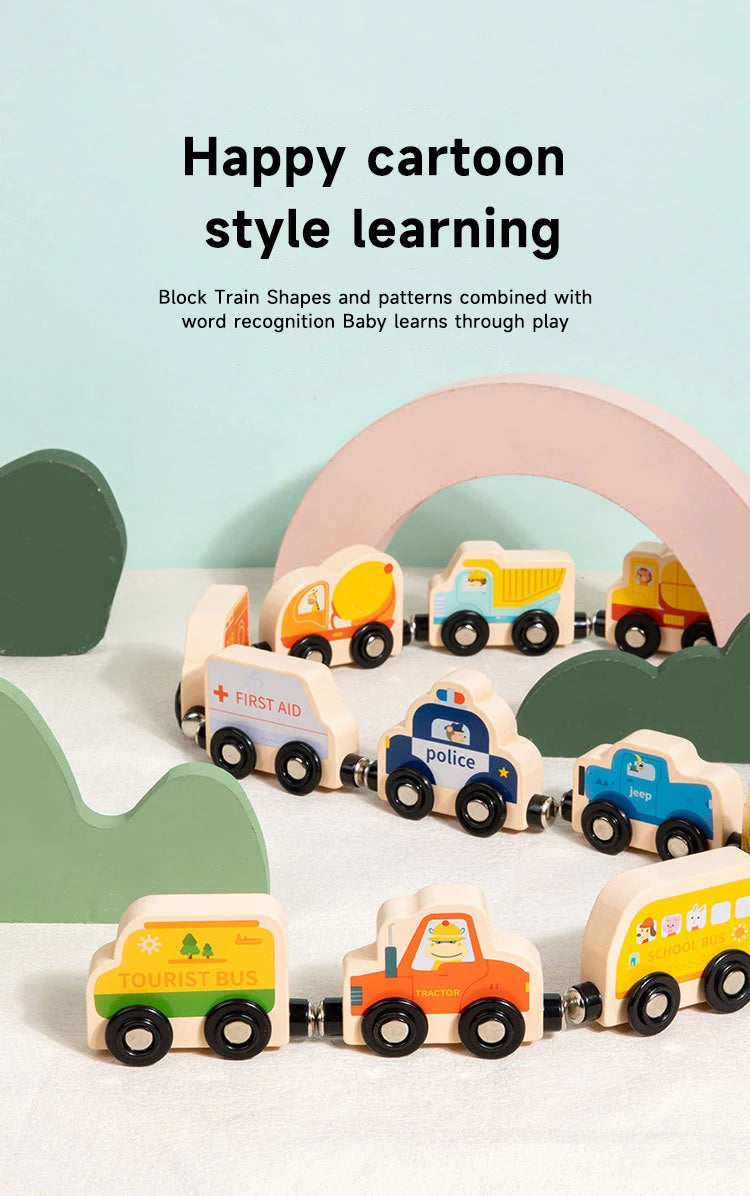 🚂 Treno Magnetico Montessori in Legno – Gioco Educativo per Piccoli Esploratori! 🎨🔢