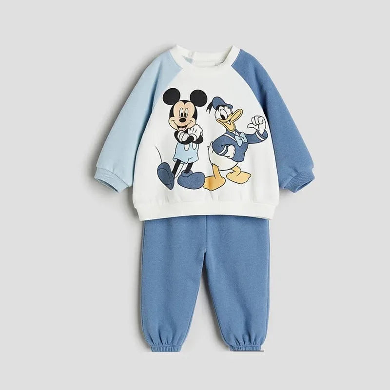 👶🎀 Completo Bimba Minnie Mouse – Felpa + Pantaloni – Outfit Primaverile/Autunnale Disney 🎀👶