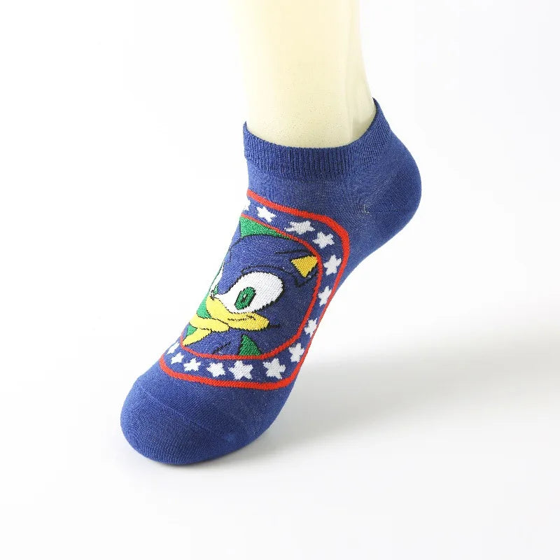 New 5pcs Sonics Socks Baby Boys Cartoon Cotton Hosiery Anime Mesh Boat Socks Spring Summer Thin Socks Children Birthday Gifts