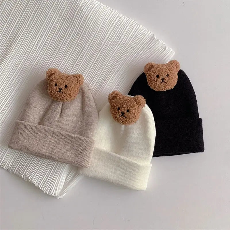 Cappellino per Bambini con Orsetto Cartone Animato – Cappello Invernale Morbido e Confortevole per Neonati e Bambini 1-3 anni