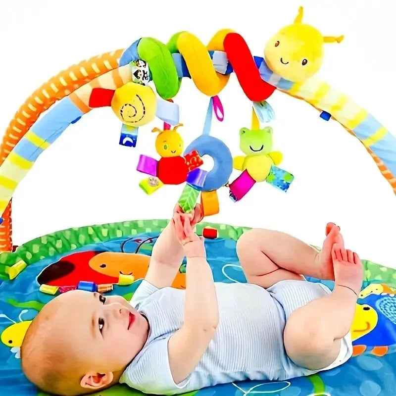 Letto Colorato per Neonati e Bambini Piccoli con Etichette, Giocattoli da Appendere Intorno al Letto