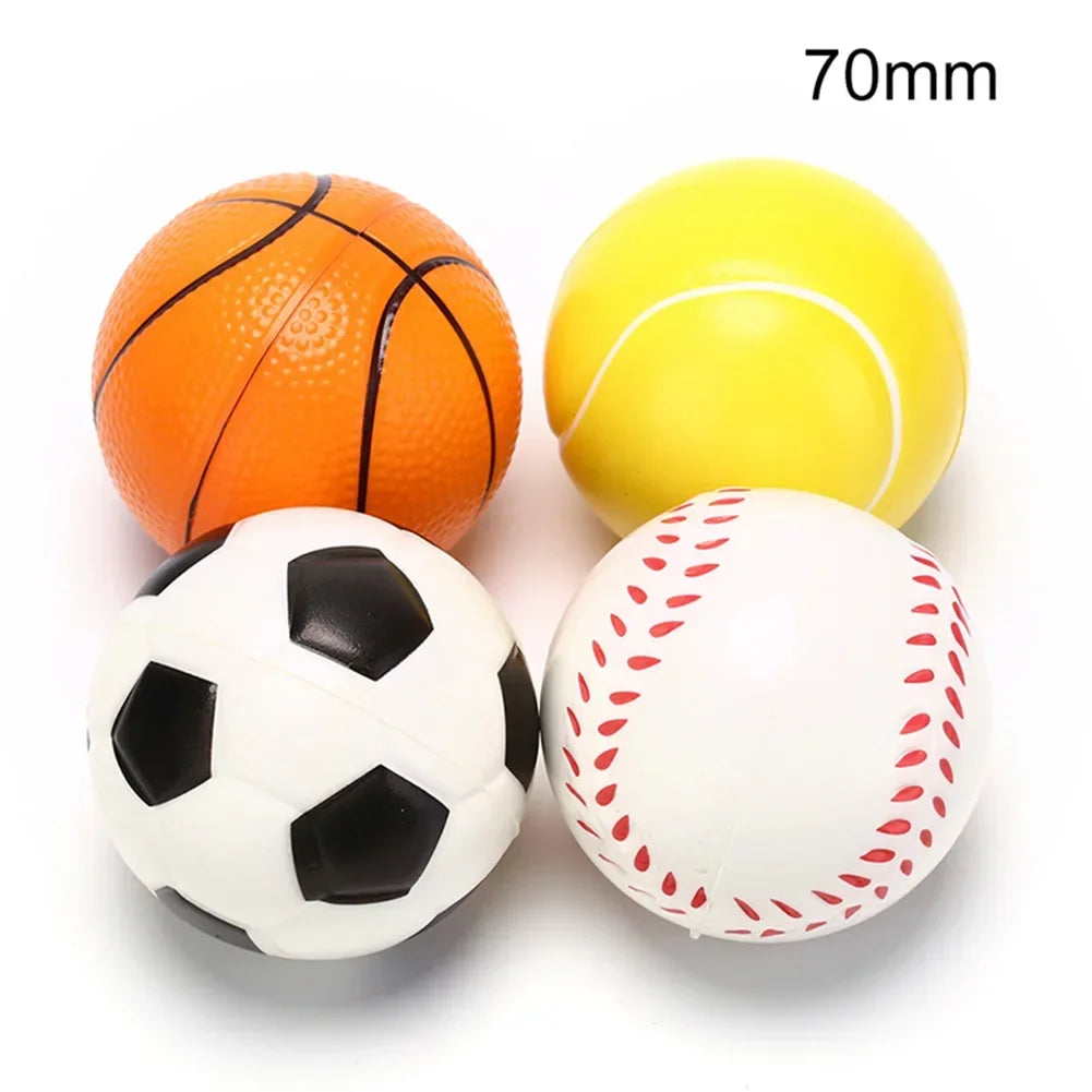 Mini Palloni Antistress – Calcio, Basket, Baseball e Tennis in Gomma Schiuma per Esercizi Manuali