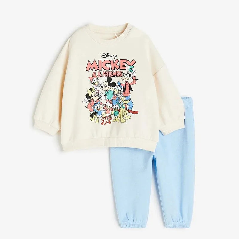 👶🎀 Completo Bimba Minnie Mouse – Felpa + Pantaloni – Outfit Primaverile/Autunnale Disney 🎀👶